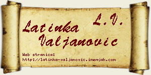 Latinka Valjanović vizit kartica